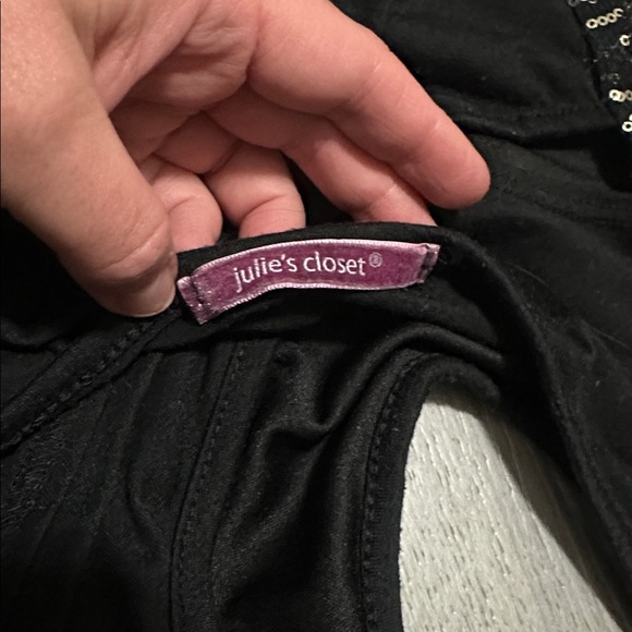 Black Sequin festival Women's Top - Picture 5 of 5